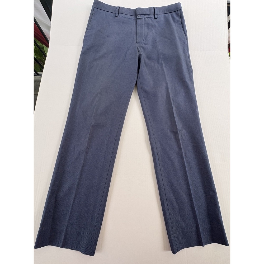 Banana Republic Mens 34x32 Non Iron Tailored Slim Fit Cotton Pants Blue